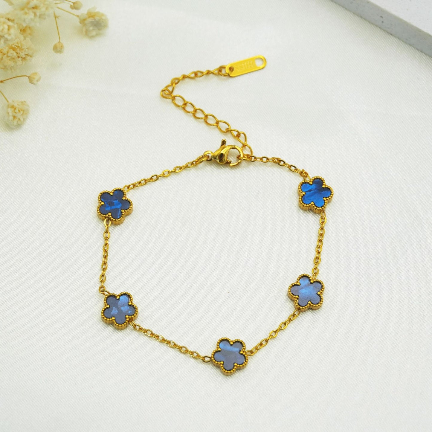 Steel Parthenocissus Grass Plum Blossom Colorful Fashionable Bracelets