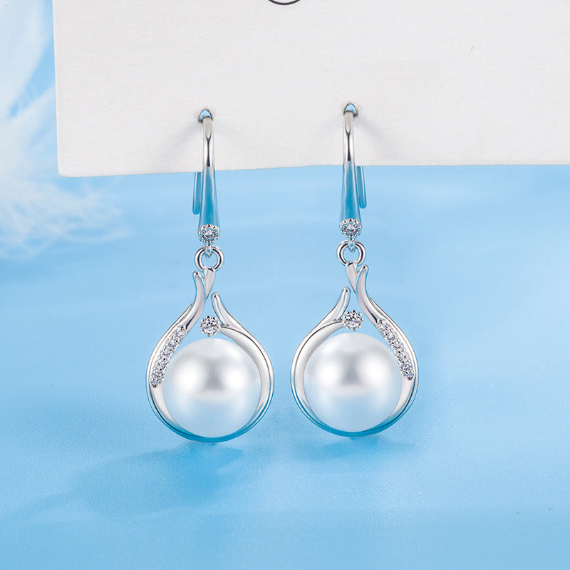 Women's Live Simulation Freshwater Pearl Shell Full Diamond Luxury Rings