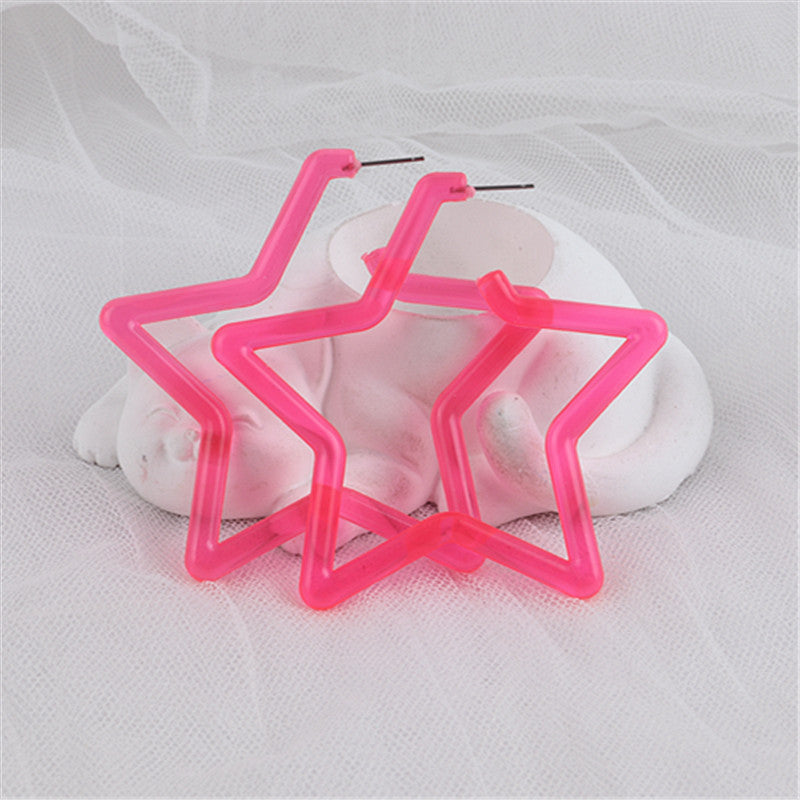 Love Heart Colorful Acrylic Colored Series Earrings
