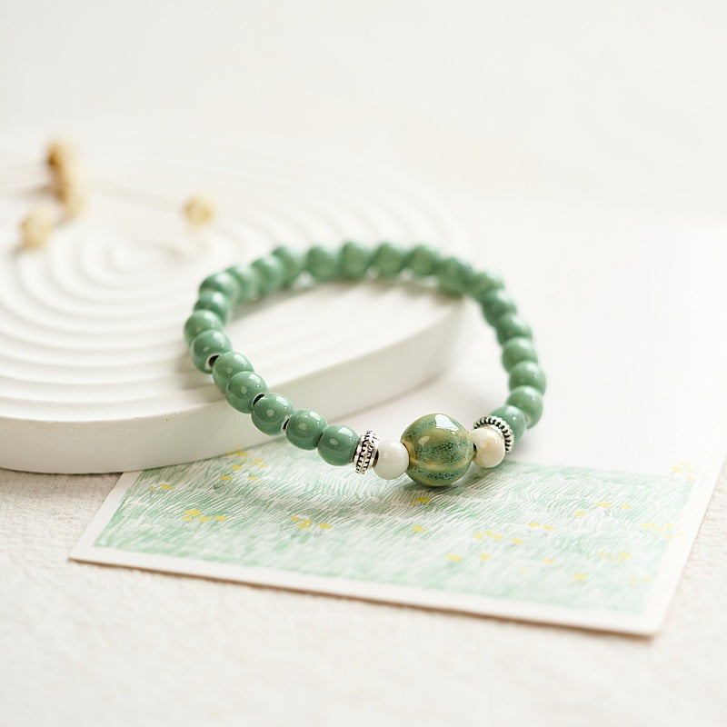 Mint Mamba Color Ceramic Chinese Style Simple Fresh Bracelets