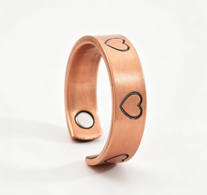 Bronze Creative Pattern Magnet Retro Fashion High Sense Ring