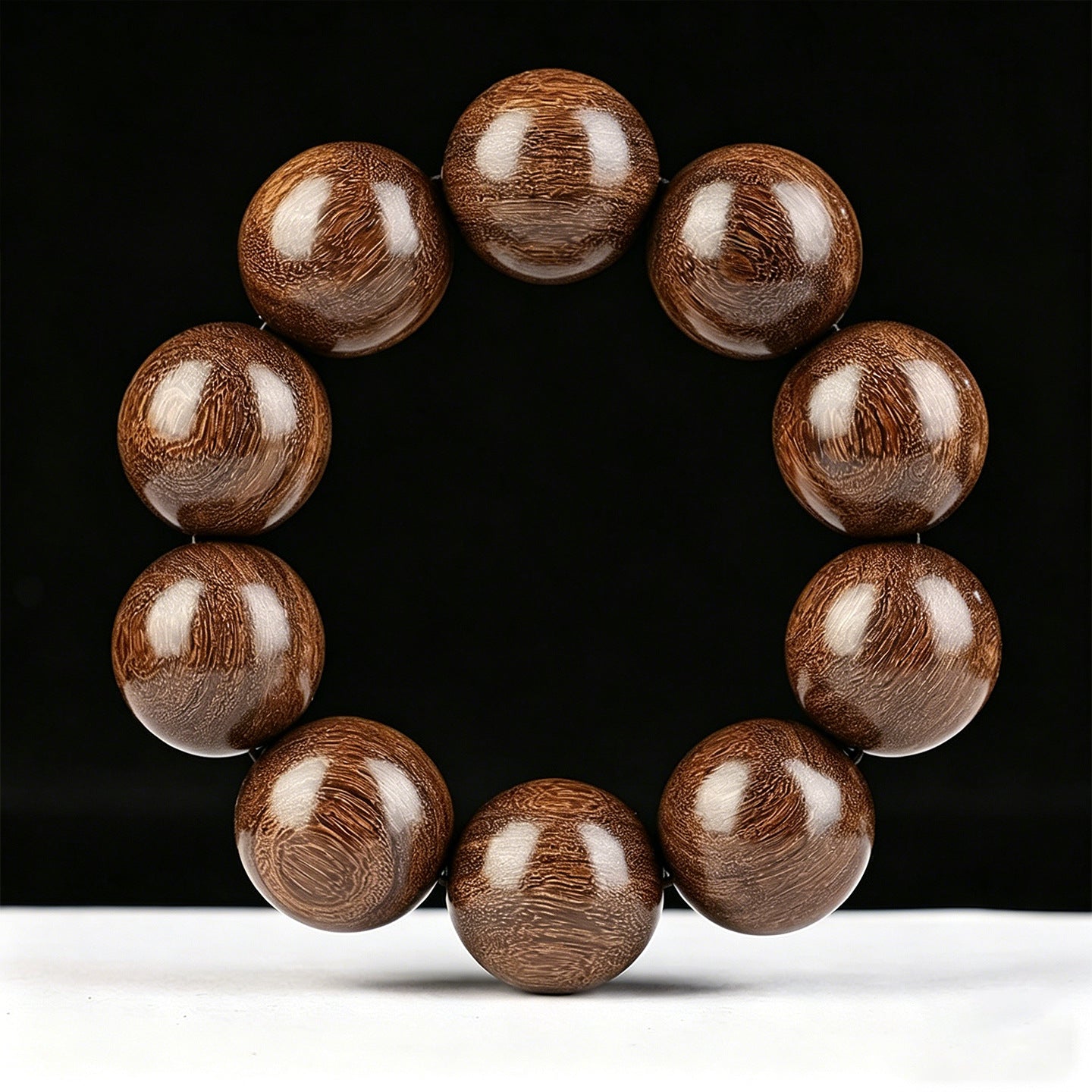 Golden Sandalwood Wooden Prayer Beads Ethnic Style Amusement Bracelets