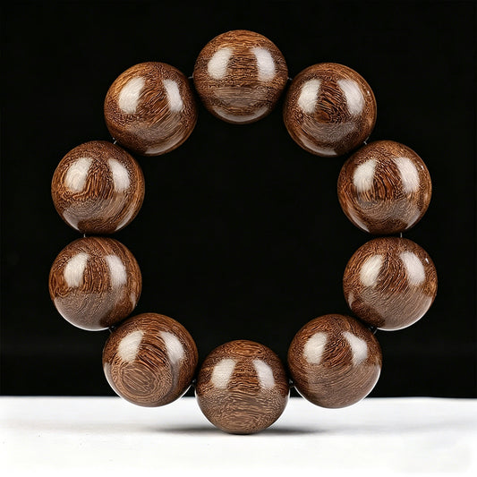 Golden Sandalwood Wooden Prayer Beads Ethnic Style Amusement Bracelets