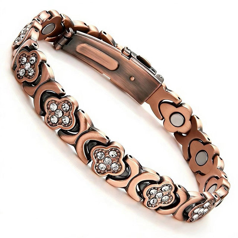 Women's & Men's Bronze Magnet Striped Fashion Full Series Bracelet