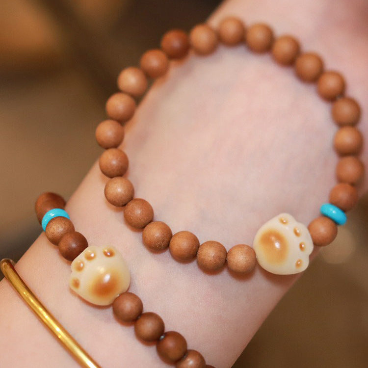 Flavor Cat's Paw Natural Fragrance Old Peach Wood Female Charcoal Bracelet