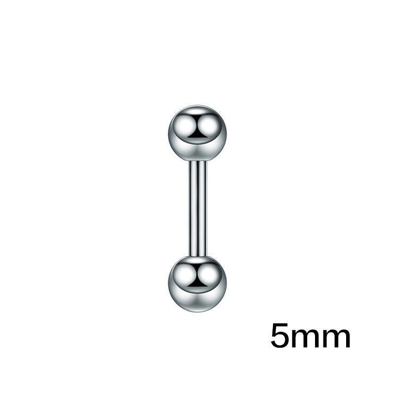 Titanium Steel Double-sided Ball Ear Bone Dumbbell Stainless Rings