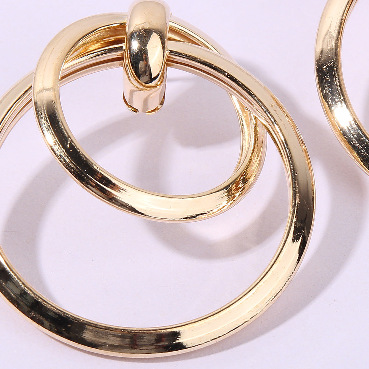 Li Cute Fashion Geometry Pattern Eardrop Personality Double Layer Earrings
