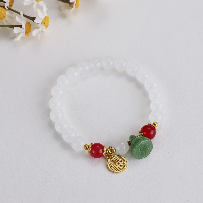 Peace Buckle Imitation Jade Lucky Fortune Bracelets