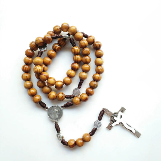 Retro Light Wooden Bead Hand-woven Beads Necklace