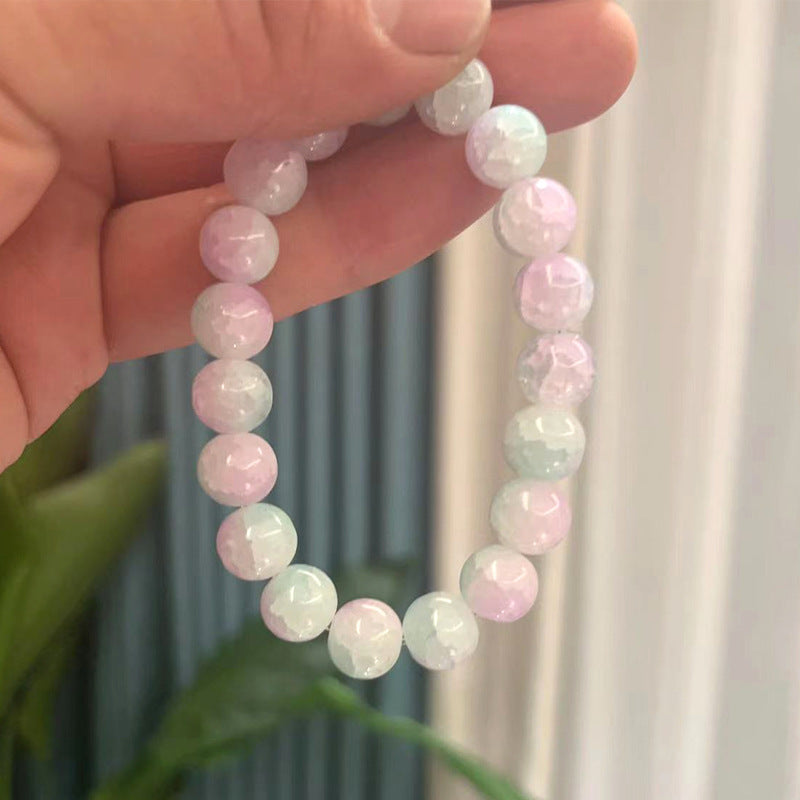 Ice Crack Bead Crystal Transparent Jade Broken Pliable Temperament Bracelets