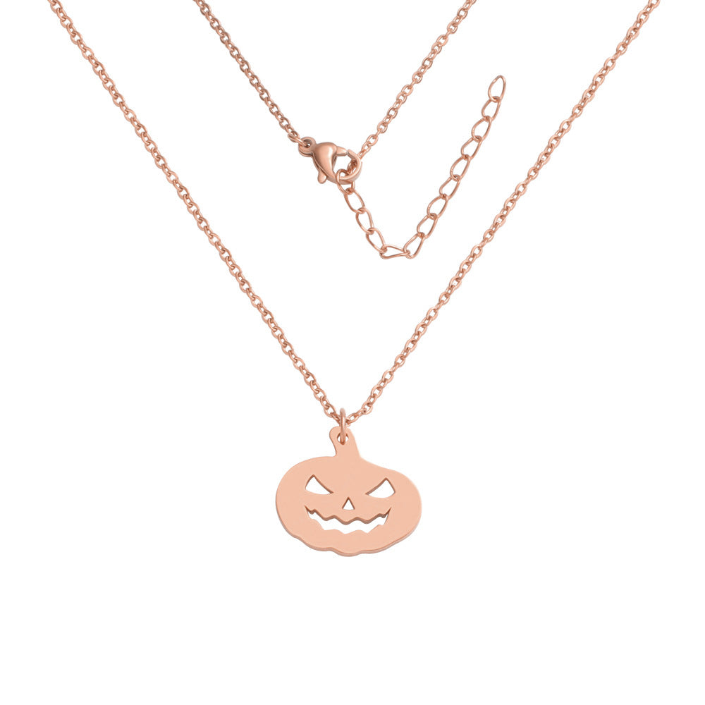 Halloween Titanium Steel Pumpkin Head Ghost Necklaces