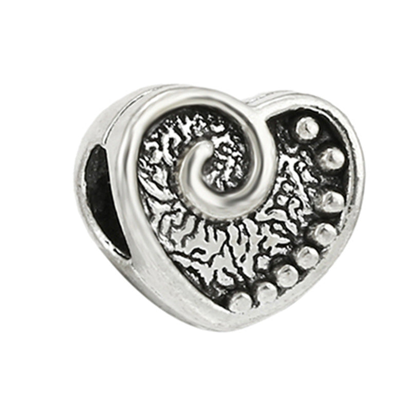Alloy Large Hole Beads Hollowed Heart Shape Jewelry Accessories