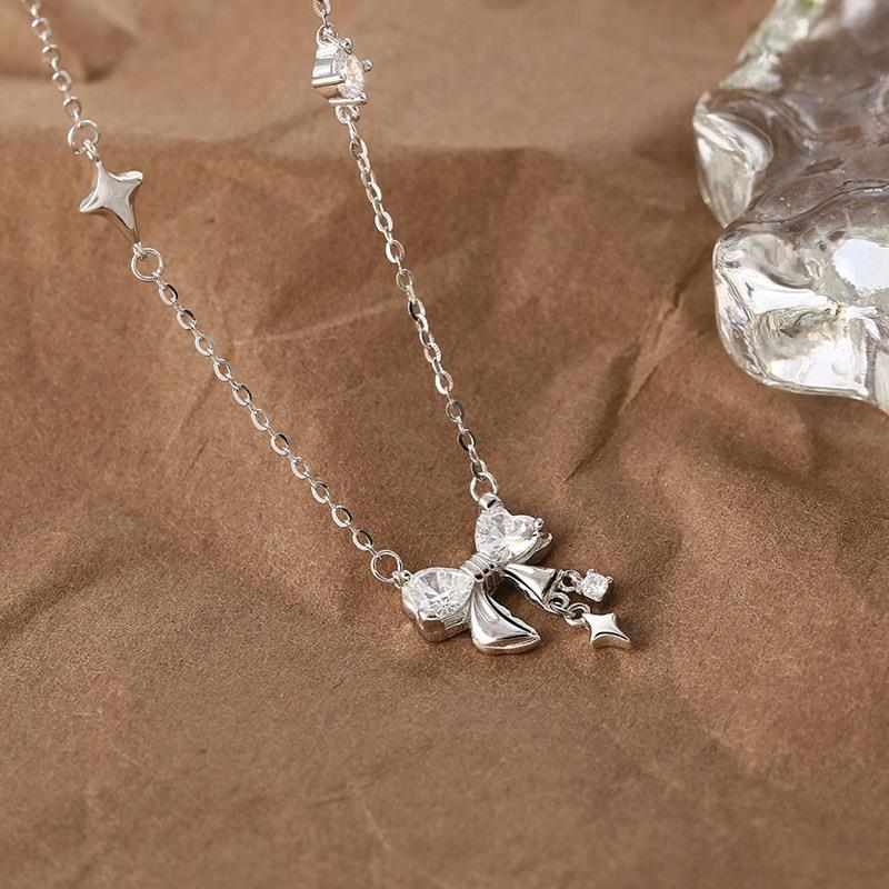 Women's Heart Bow For Minority Simple Design Necklace
