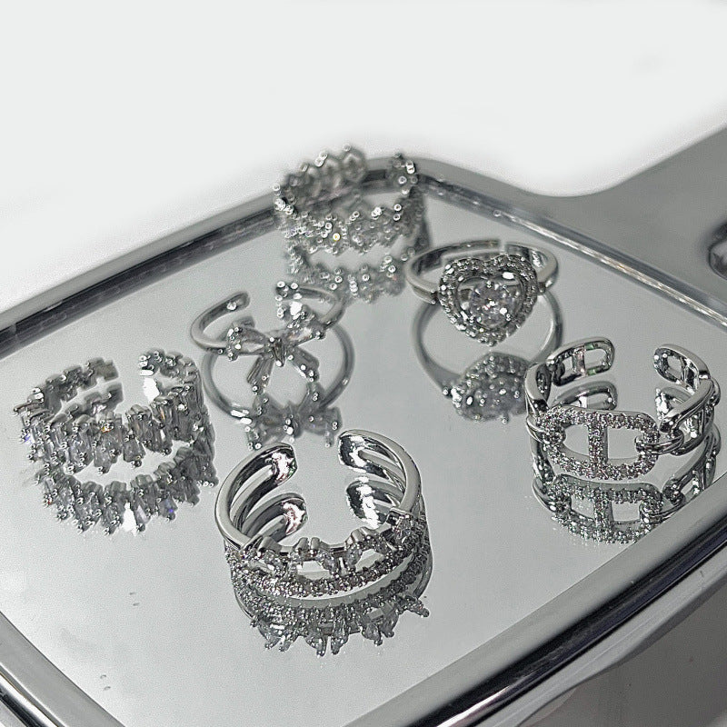Micro Setting Female Niche High-grade Cold Rings