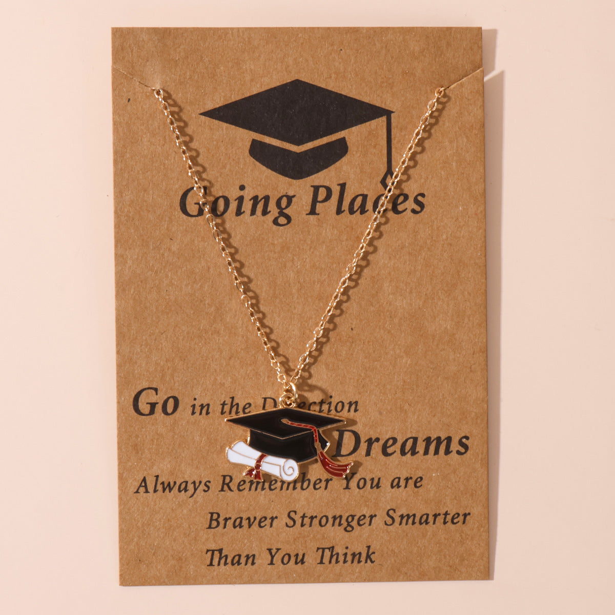 Graduation Stainless Steel Doctorial Hat Memorial Necklaces