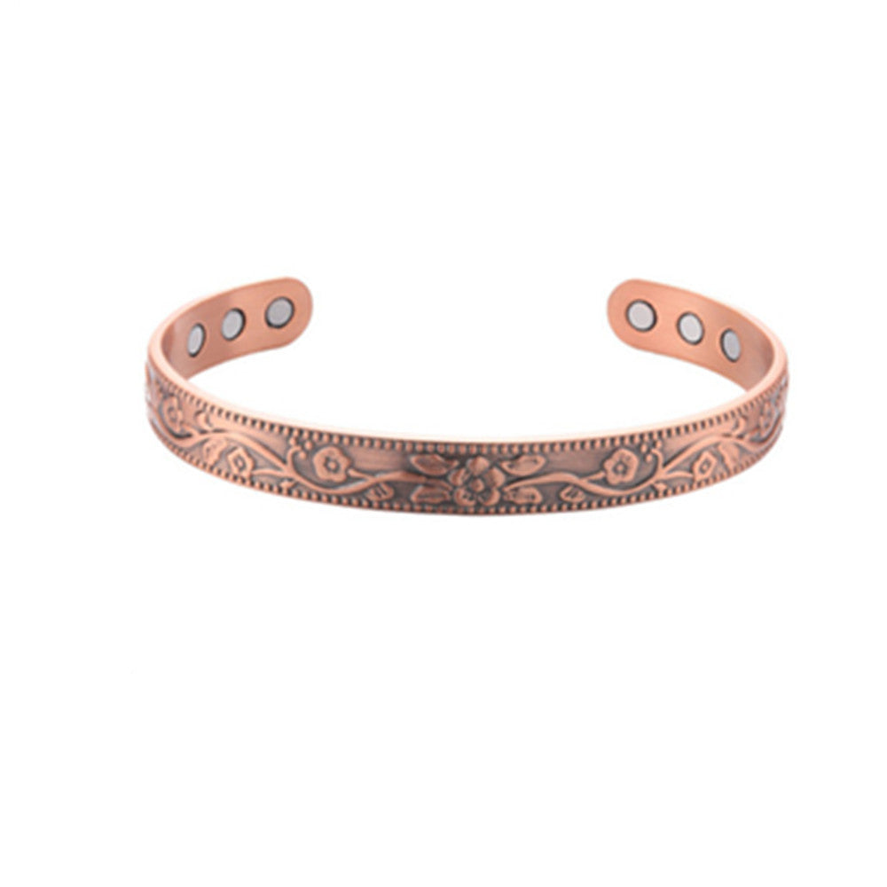 Jingling Retro Pure Copper Magnet Open-ended Bracelets