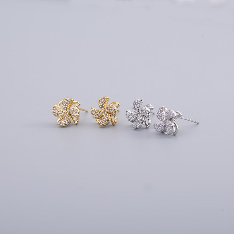 Women's Sterling Sier Rotatable Little Windmill For Trendy Exquisite Niche Rings