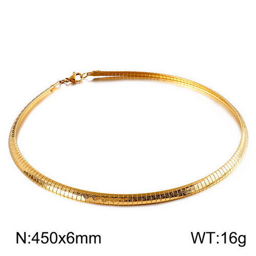 Women's & Men's Fashion Titanium Steel Simple Popular Round Gold Necklaces