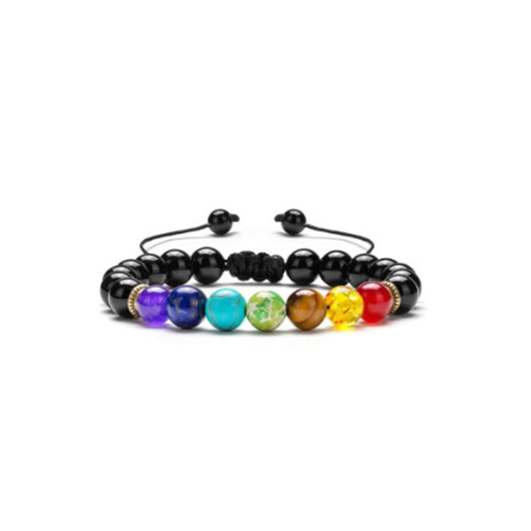 Volcanic Rock Colorful Natural Stone Beads Brace Bracelet
