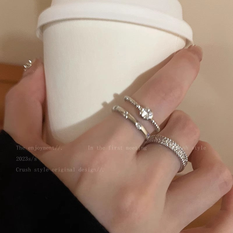 Style Pearl Zircon Butterfly Female Niche High-grade Rings