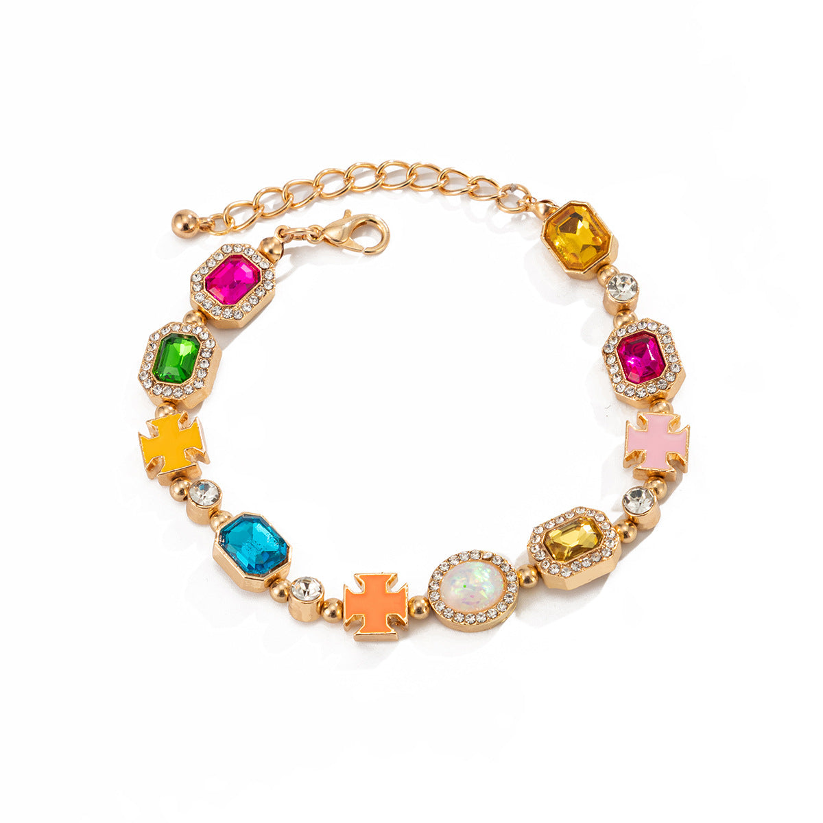 Men's Diamond Cross Personality High Sense Fashion Bracelet