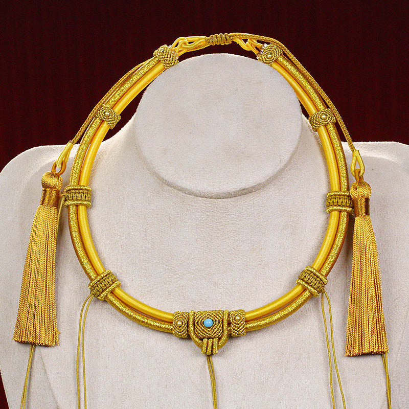 Children's Double Tube Buckle Gold Safety Lock Collar