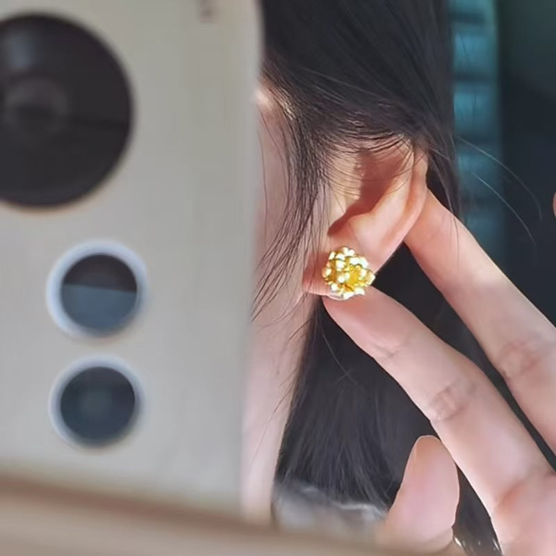 Women's Peony Flower For Versatile High Sense Earrings