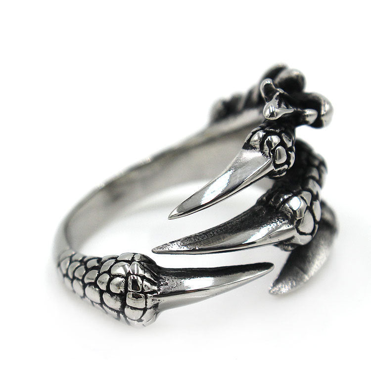 Men's Domineering Opening Ancient Sier Eagle Dragon Ring