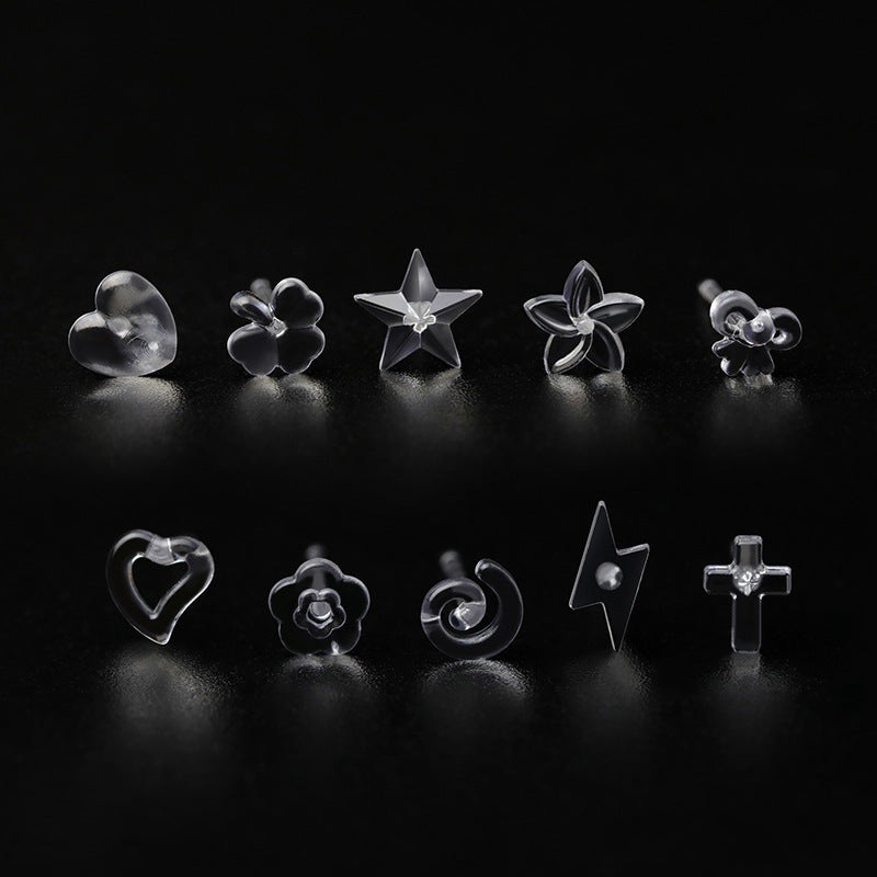 Resin Ear Stick Personality Simple Plastic Auricular Needle Raise Stud Earrings