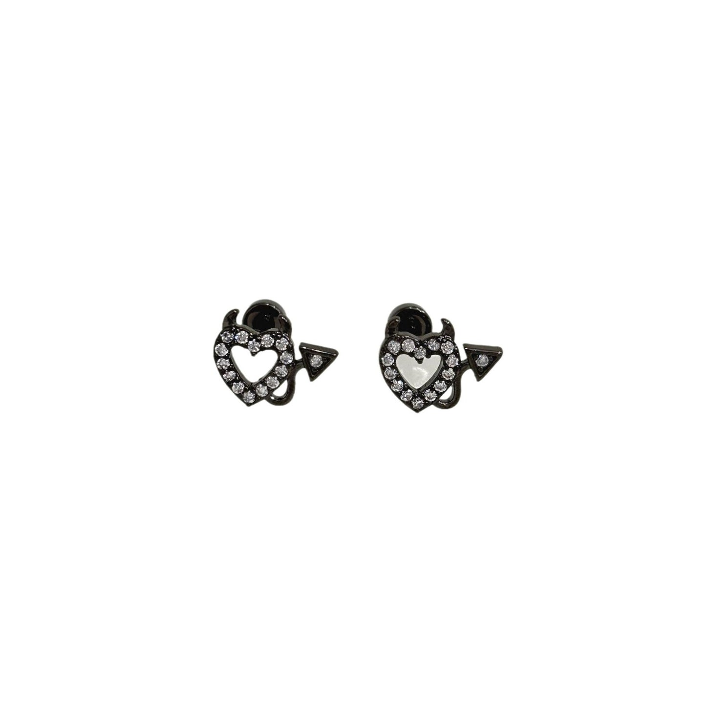 Zirconium Love Heart Female Sweet Cool Earrings