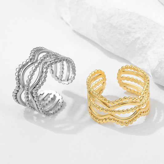 Titanium Steel Female High-grade Niche Open Rings