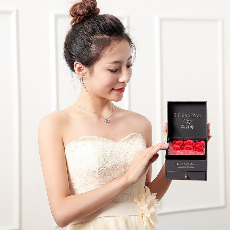 Women's Heart-shaped Sterling Sier Ear Combination Jewelry Set