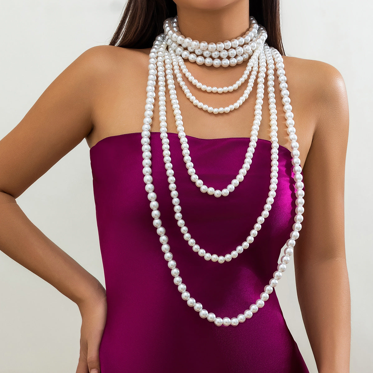 Women's Pearl Elegant Baroque Size Beaded French Collar