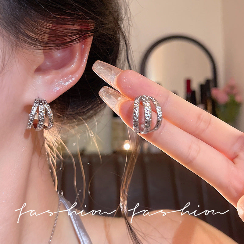 Women's Simple Cold Style Hoop Ear Clip Earrings
