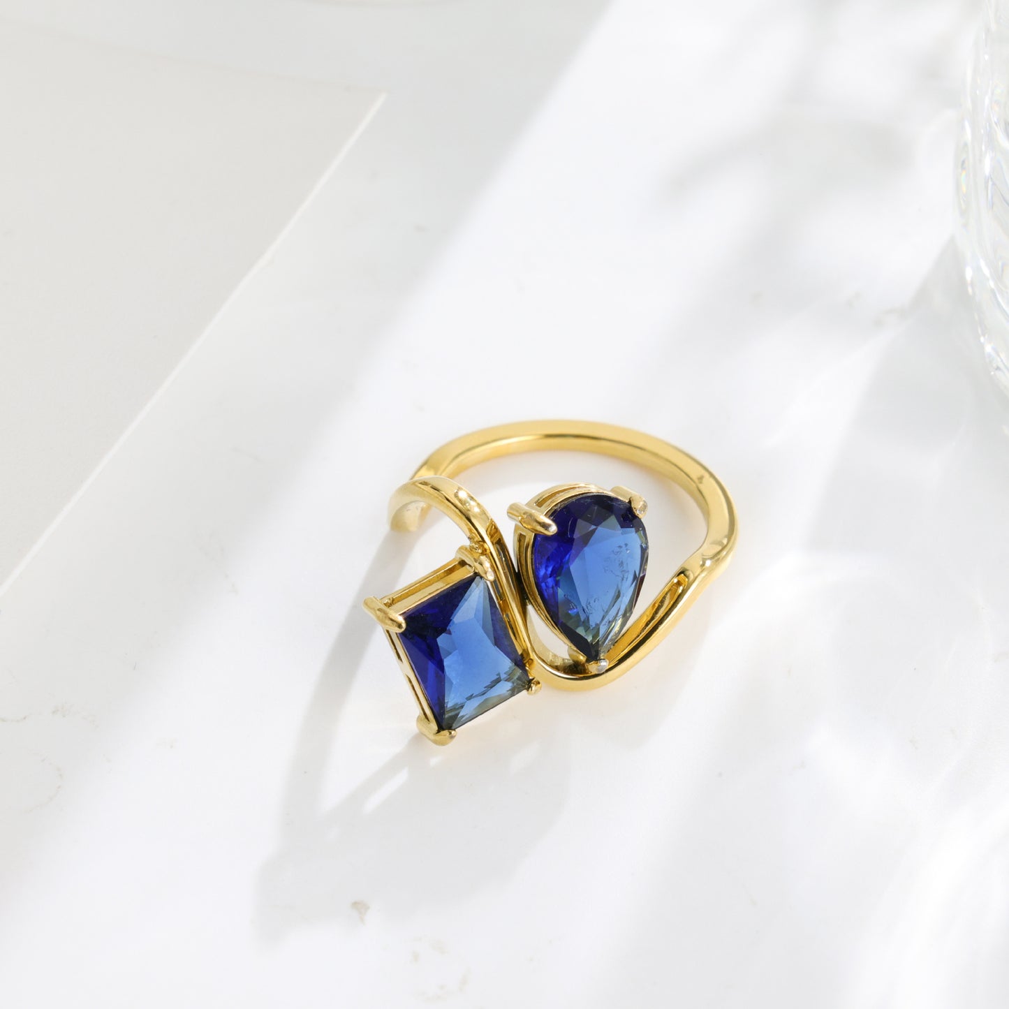 Gift Gemstone Stainless Steel Colored Gems Female Rings