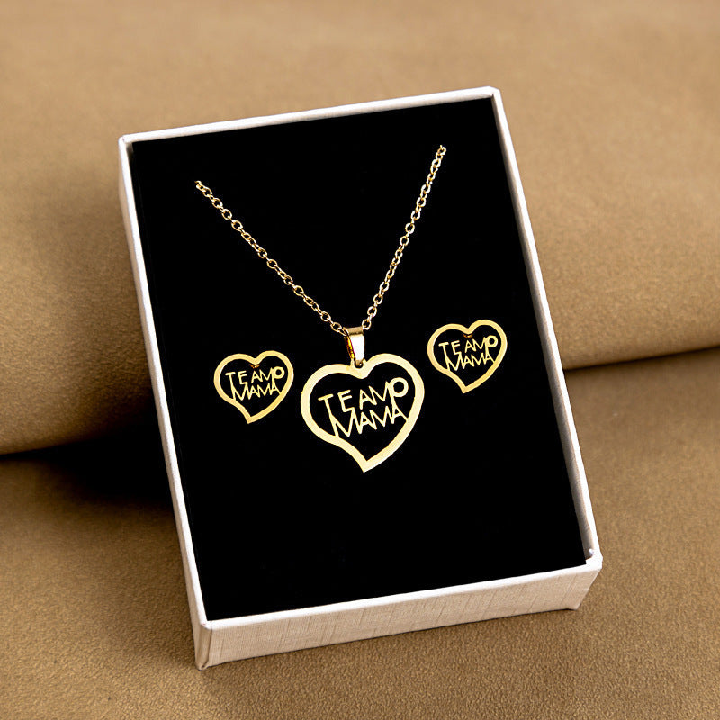 Stainless Steel Design Fashion Suit Metal Style Geometric Heart Necklaces