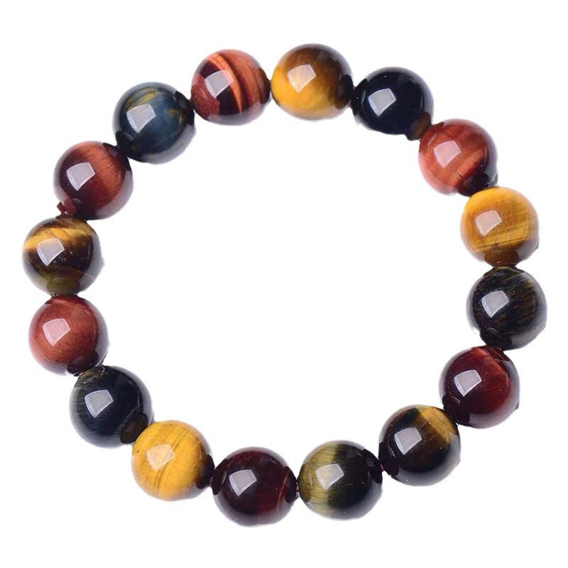 Tigereye Crystal Prayer Beads Tricolor Live Bracelet