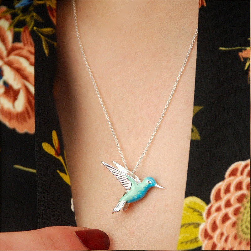 Oil Dripping Hummingbird Bird Fashion Retro Characteristic Rings