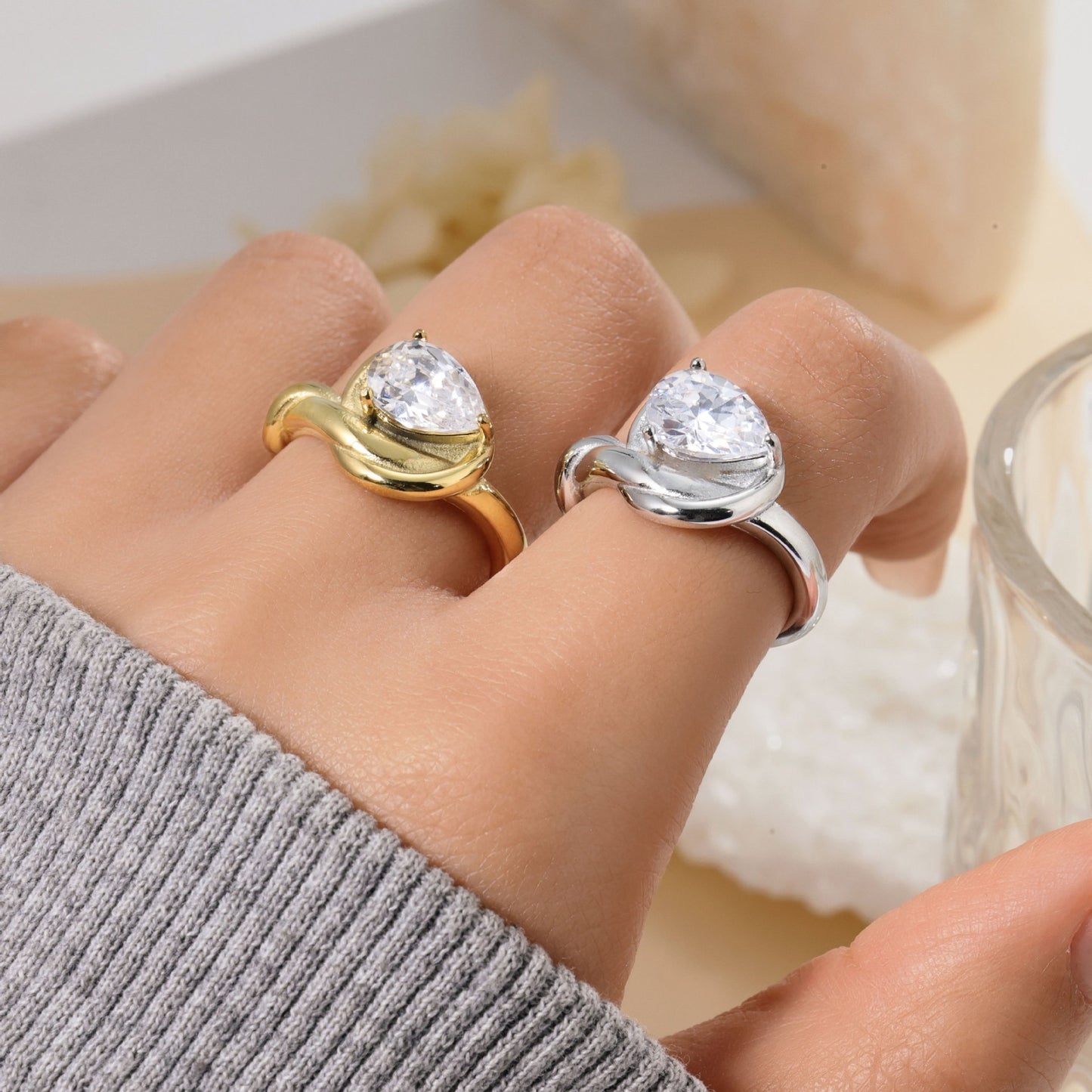 Titanium Steel Female Light Luxury High-grade Sense Does Not Fade Ring