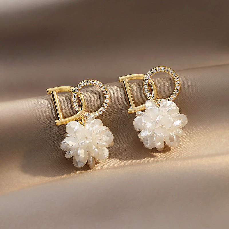 Letter Flower Affordable Luxury Style Niche Design High Sense Fashionable Rings