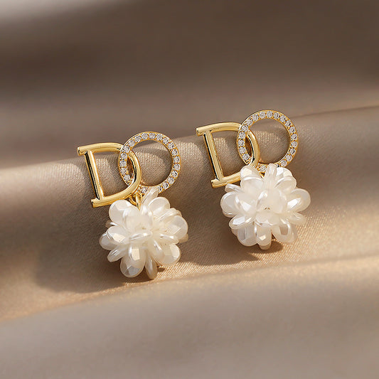 Letter Flower Affordable Luxury Style Niche Design High Sense Fashionable Rings