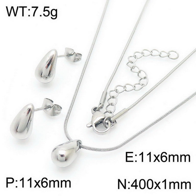 Design Chubby Water Drop Fashion Stainless Earrings