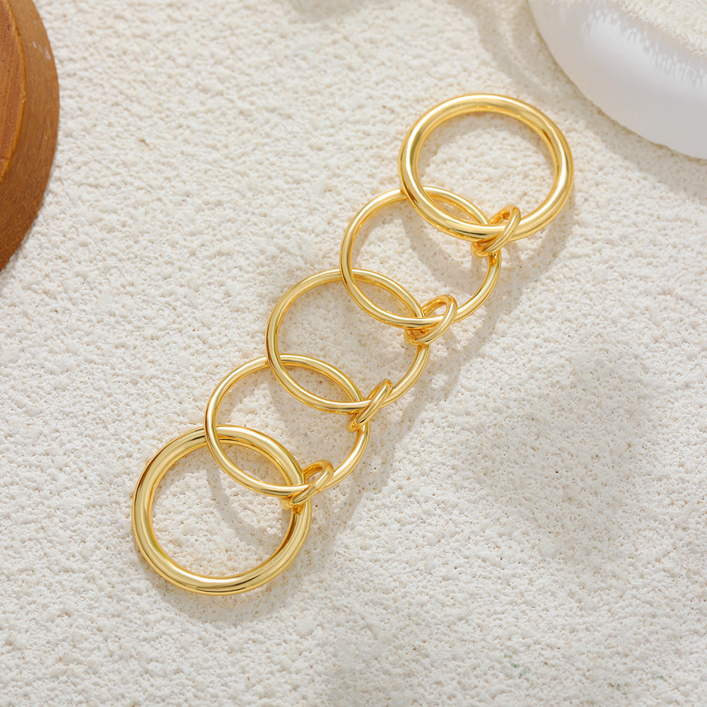 Gold Color Matching Zircon Versatile Creative Rings
