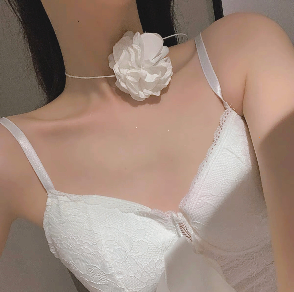 French Rose Flower Female Summer Light Luxury Collar