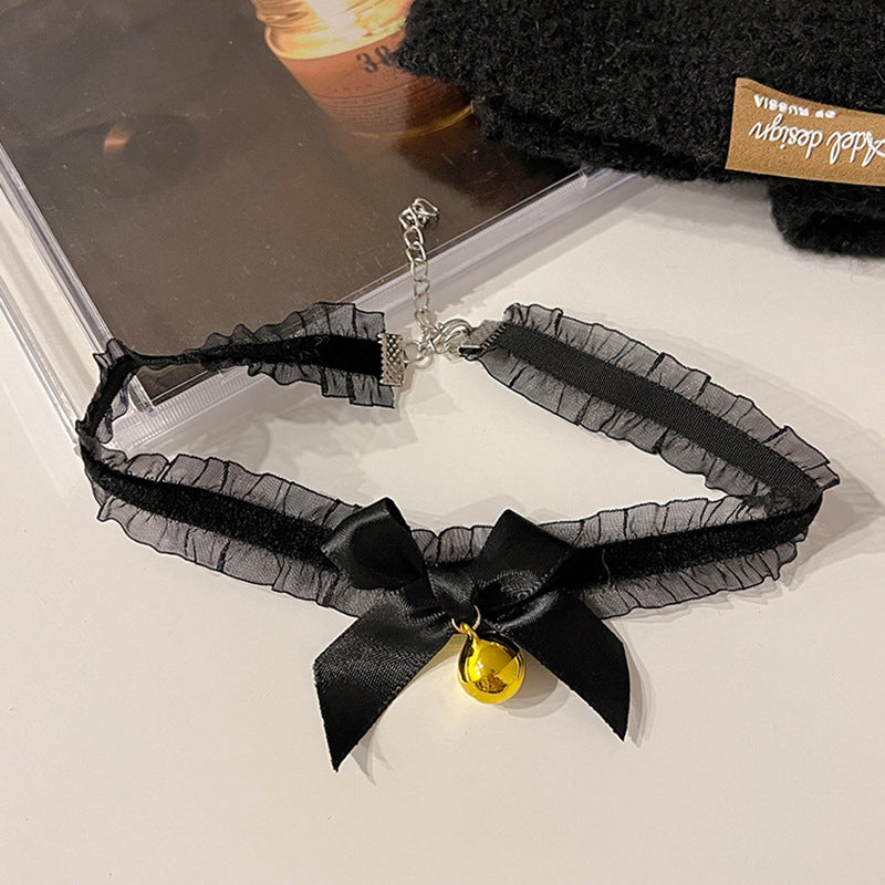 Lace Female Cat Ears Sexy Bell Headband Christmas Collar