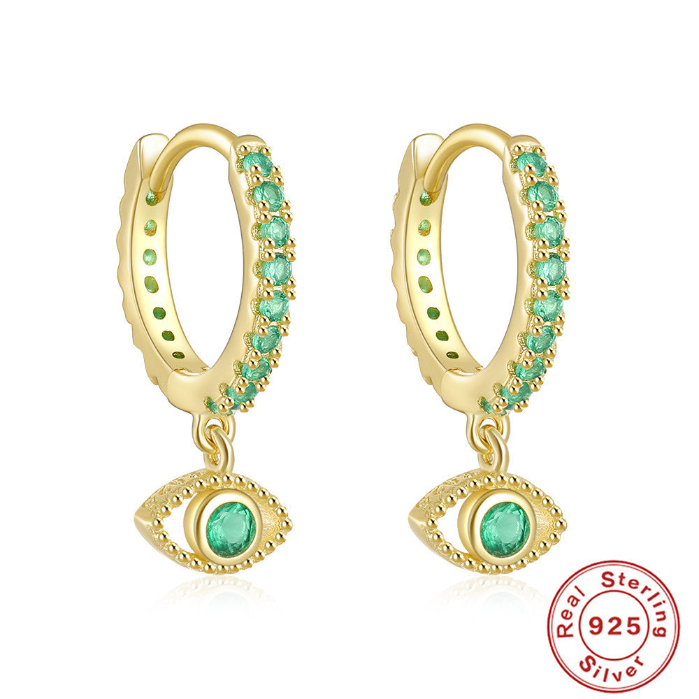 Women's Sier Classic Devil's Eye Personalized Ear Earrings