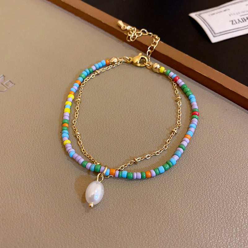 Women's Beaded Ethnic Style Light Luxury High Sense Bracelet