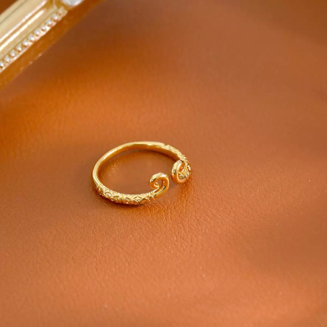 Women's & Men's Black Myth Hoop Charm Simple Adjustable Opening Ring