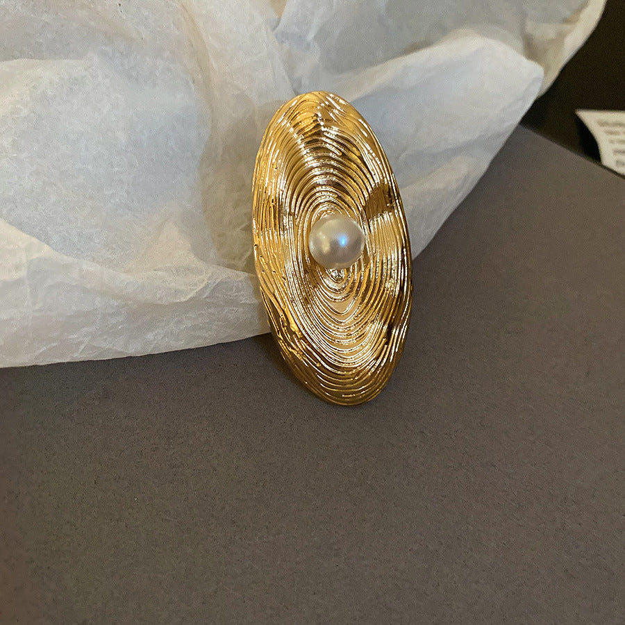 Women's Enamel Flower Open Golden Petal Design Rings