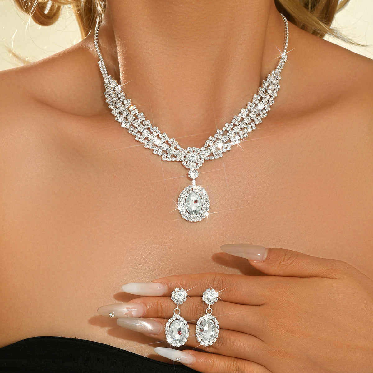 Women's Bride Full Diamond Suite Fashion Popular Rings